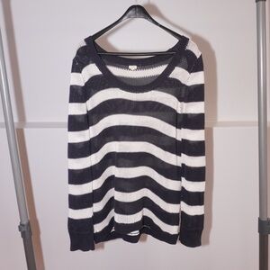 J. Crew Navy and White Knit Sweater